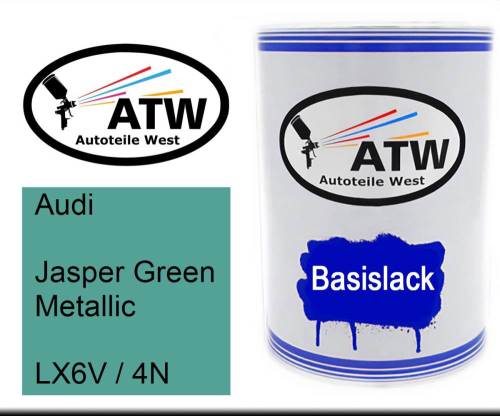 Audi, Jasper Green Metallic, LX6V / 4N: 500ml Lackdose, von ATW Autoteile West.